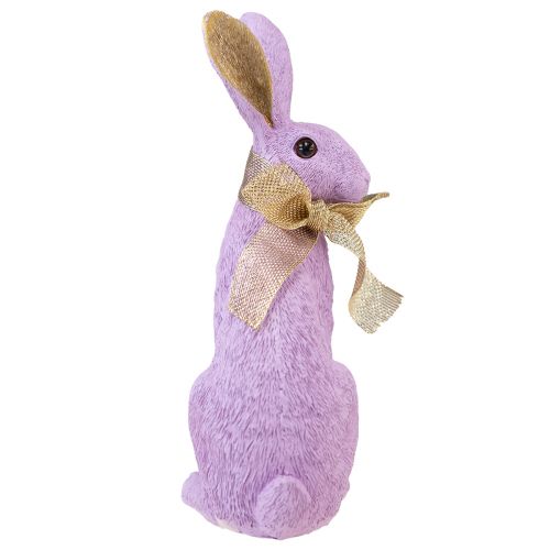 Floristik24 Decorazione coniglietto pasquale Coniglio viola oro seduto Figura decorativa H25 cm