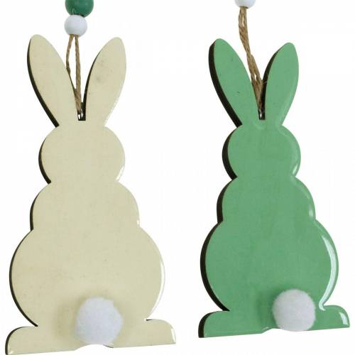 Prodotto Coniglietti pasquali da appendere, decorazioni primaverili, ciondoli, coniglietti decorativi verdi, bianchi 3pz