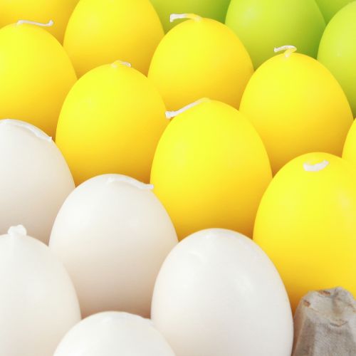 Prodotto Candele pasquali candele uovo verde arancione bianco H6cm Ø2.5cm 30pz