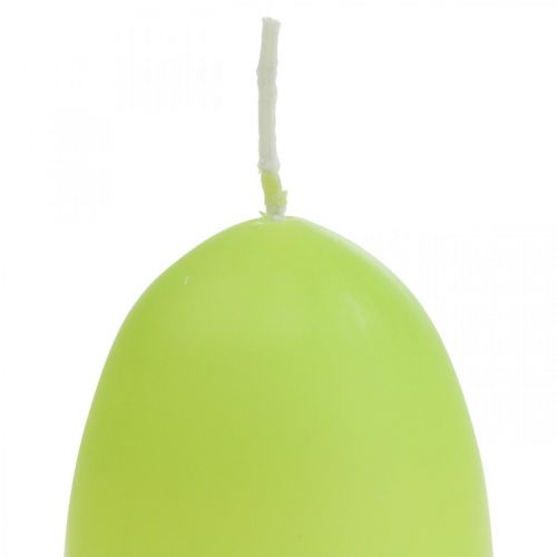 Floristik24 Candele pasquali a forma di uovo, candele a uovo Pasqua lime Ø4,5 cm H6 cm 6 pezzi