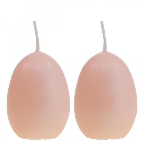 Floristik24 Candele pasquali a forma di uovo, candele a uovo Pasqua Pesca Ø4,5 cm H6 cm 6 pezzi