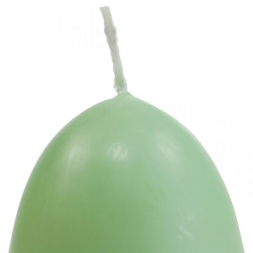 Floristik24 Candele pasquali a forma di uovo, candele a uovo Pasqua verde Ø4,5 cm H6 cm 6 pezzi