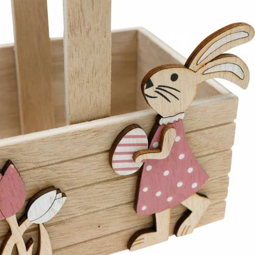 Floristik24 Cesto pasquale con coniglietti Decorazioni pasquali da appendere Decorazione primaverile nido pasquale 2pz