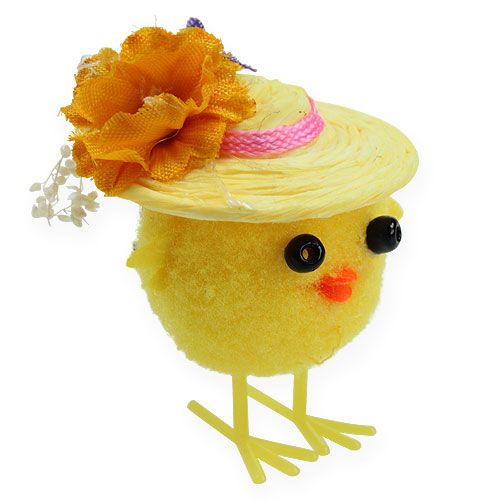 Floristik24 Pulcino pasquale con cappello giallo 6 cm 6 pezzi