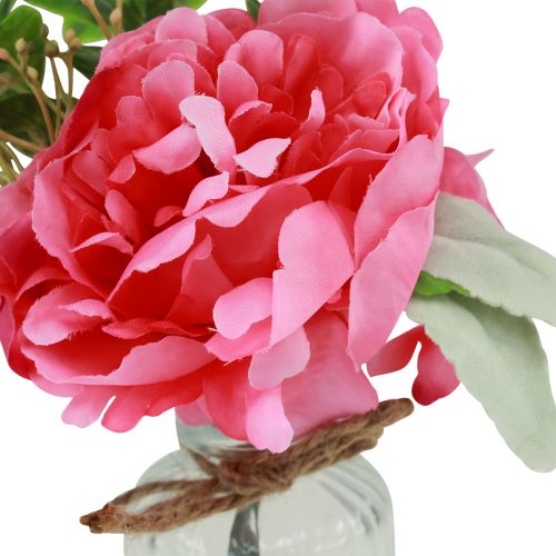 Floristik24 Decorazione peonia nel vaso decorazione da tavola rosa estiva 20 cm