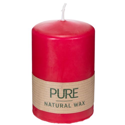 Candela a colonna PURE, candela in cera naturale per un'atmosfera accogliente in casa, 9 cm