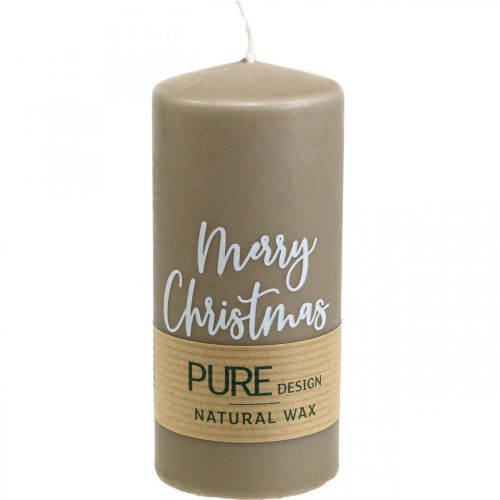 Prodotto Candele a colonna PURE Merry Christmas 130/60mm cera marrone 4pz