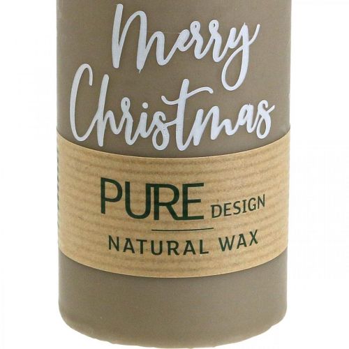 Prodotto Candele a colonna PURE Merry Christmas 130/60mm cera marrone 4pz