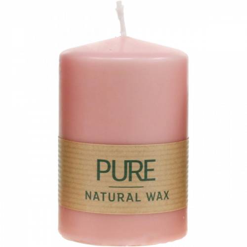 Prodotto Candela a colonna PURE 90/60 candela decorativa rosa decorazione candela in cera naturale sostenibile
