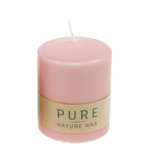 Prodotto Candela a colonna PURE 90/70 candela in cera naturale rosa decorazione sostenibile per candele