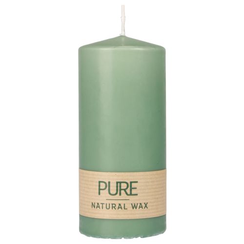 Floristik24 Candela a colonna PURE candele Wenzel verde smeraldo 130/60 mm