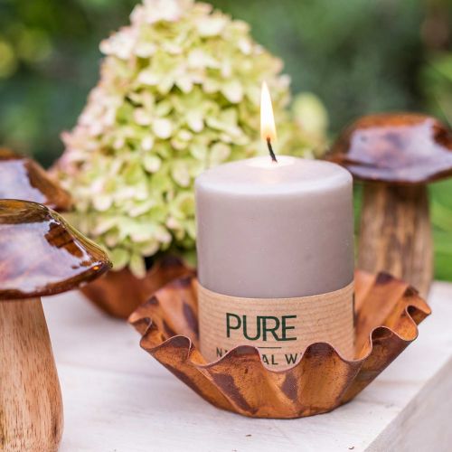 Prodotto Candela a colonna pura marrone 90/70 candela sostenibile con stearina e cera naturale di colza