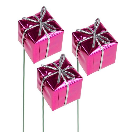 Floristik24 Confezione 2,5 cm sul filo rosa 60 pezzi