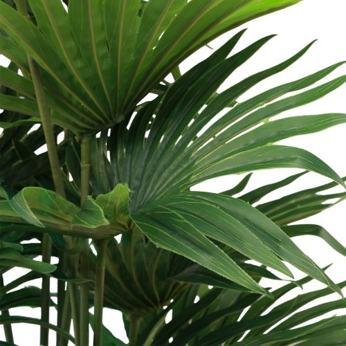 Floristik24 Vaso decorativo per piante artificiali di palma a ventaglio verde 80 cm