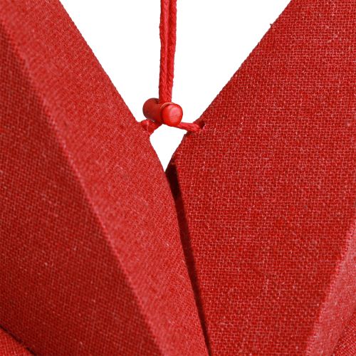 Prodotto Lampada decorativa natalizia stella di carta juta rossa 60x15 cm