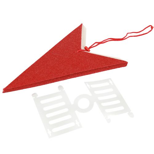 Prodotto Lampada decorativa natalizia a forma di stella di carta, in juta rossa, 60x15 cm