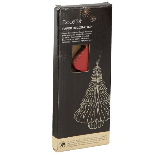Prodotto Albero di Natale in carta Ciondolo natalizio bordeaux H20cm