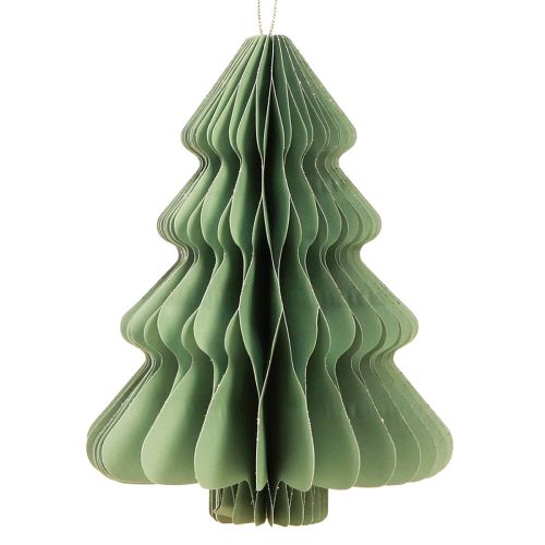 Prodotto Albero di Natale in carta menta argento glitter H20cm 5 pz