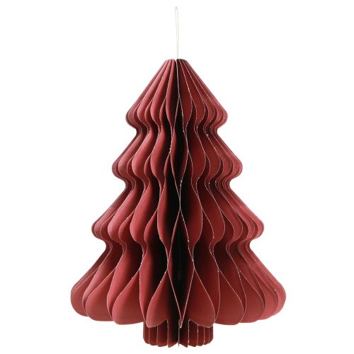 Prodotto Albero di Natale in carta da appendere Bordeaux H40cm 2 pezzi