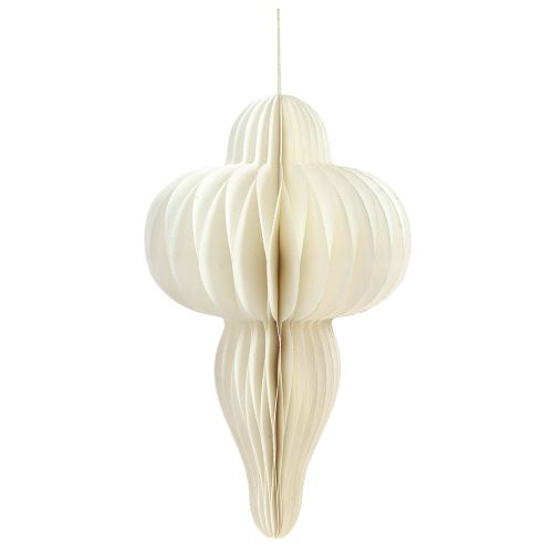 Prodotto Decorazioni natalizie in carta ornamento bianco argento H40cm 2pz