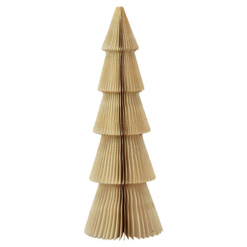 Floristik24 Albero di Natale di carta Albero di Natale di carta crema, oro H60cm