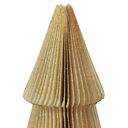 Floristik24 Albero di Natale di carta Albero di Natale di carta crema, oro H60cm