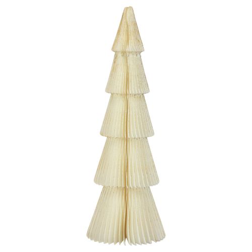 Floristik24 Albero di Natale di carta Albero di Natale di carta bianco, oro H60cm