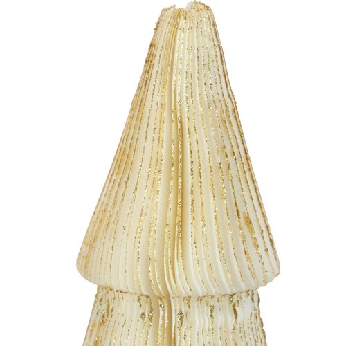 Floristik24 Albero di Natale di carta Albero di Natale di carta bianco, oro H60cm
