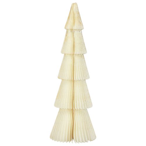 Floristik24 Albero di Natale in Carta Piccolo Bianco Oro H30cm