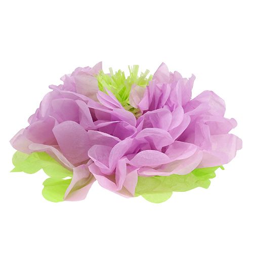 Floristik24 Fiore di carta Ø28cm da appendere verde-viola