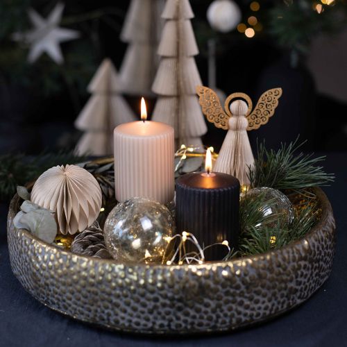Prodotto Angelo di carta Decorazione angelo di Natale carta crema H12cm 4 pz