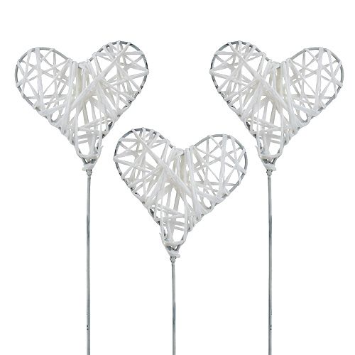 Floristik24 Cuore di carta sul filo bianco 5 cm 36 pezzi