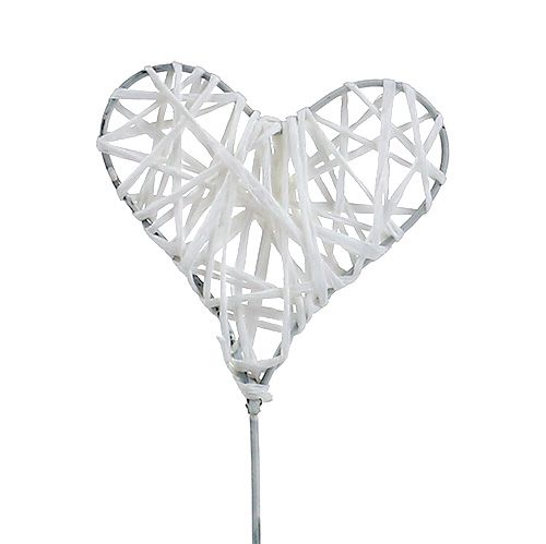 Floristik24 Cuore di carta sul filo bianco 5 cm 36 pezzi