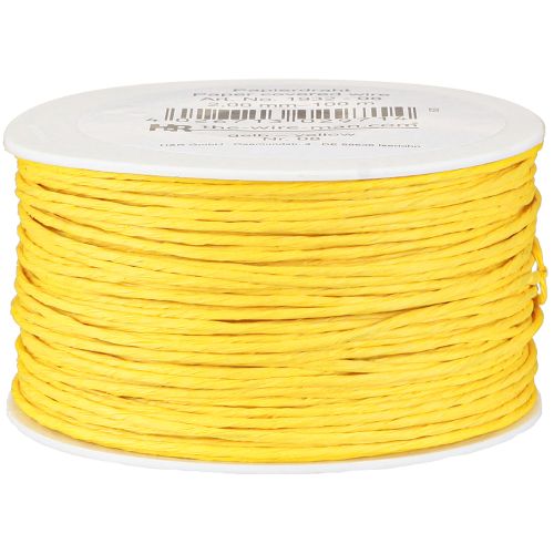 Floristik24 Cordino di carta avvolto in filo Ø2mm 100m giallo