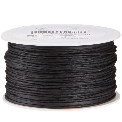 Floristik24 Cavo di carta avvolto Ø2mm 100m nero