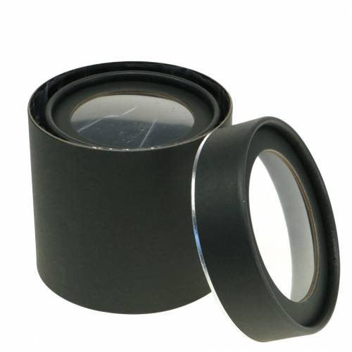 Prodotto Fioriera rotonda in cartone nero, argento Ø10/12 cm set da 2