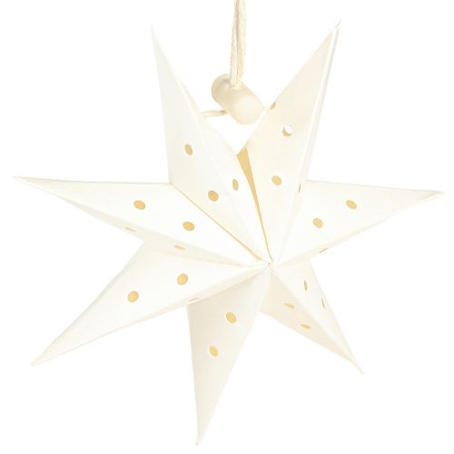 Prodotto Ciondolo natalizio decorativo stella di carta bianco Ø10 cm 8 pezzi