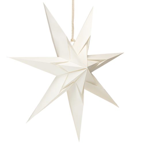 Stelle di carta in stile scandinavo, stella di Natale color crema, 45 cm, 3 pezzi