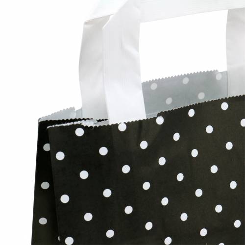 Prodotto Sacchetto di carta nero con pois 18cm x 8cm x 22cm 25p