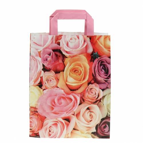 Floristik24 Busta di carta rosa 22 cm x 10 cm x 28 cm 25 pezzi