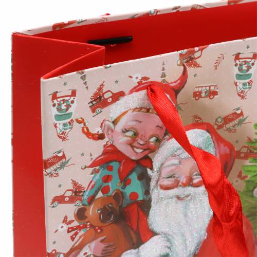 Floristik24 Sacchetto regalo in carta "Babbo Natale" H24cm