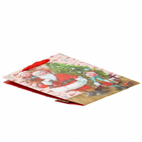 Floristik24 Sacchetto regalo in carta "Babbo Natale" H24cm