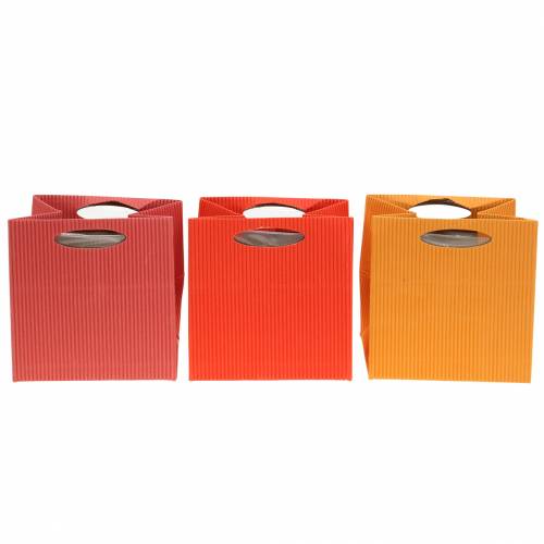 Floristik24 Sacchetto di carta fioriera fioriera mix arancione 10,5 cm 12p