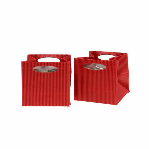 Floristik24 Fioriera vaso di carta rosso 8,5 cm 12 pezzi