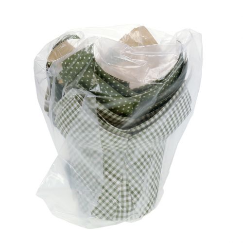 Floristik24 Vaso di carta con motivo verde-bianco Ø9,5 cm 12 pz
