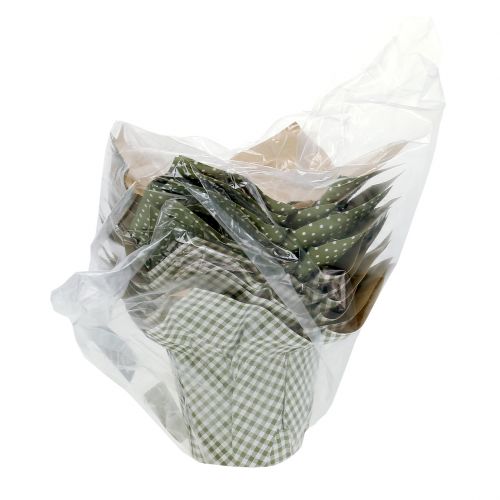 Prodotto Fioriera di carta fantasia verde-bianco Ø11,5 cm 8 pz