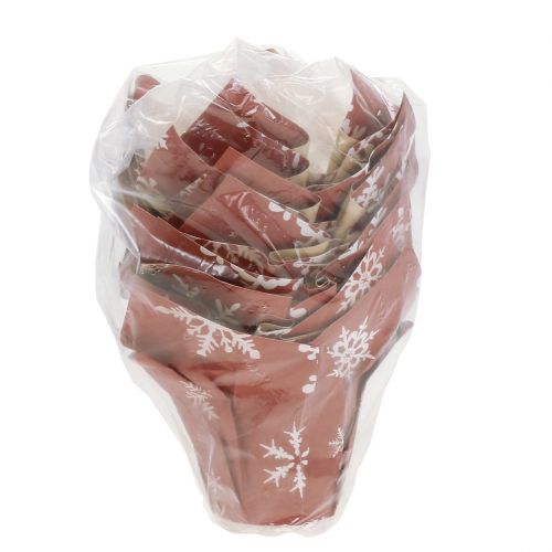 Floristik24 Vaso di carta con fiocchi di neve rosso-bianco Ø6cm 12p