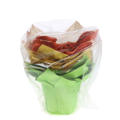 Floristik24 Vasi di carta verde, arancione, giallo Ø12cm 12 pezzi