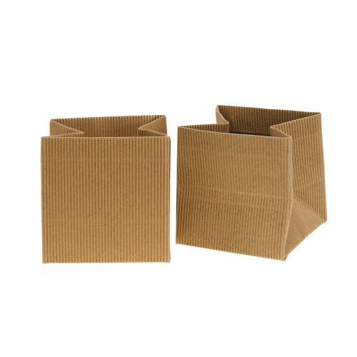 Floristik24 Sacco di carta fioriera fioriera naturale 10,5 cm 6 pezzi