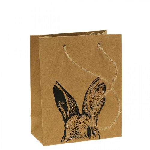 Sacchetto regalo Sacchetto di carta pasquale coniglietto marrone 12×6×15cm 8 pezzi